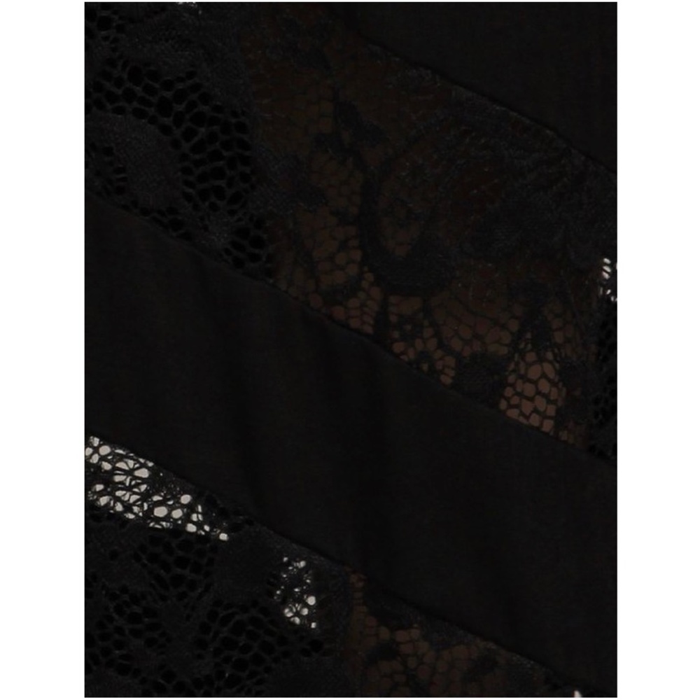 016 Boho Black Wide Leg Palazzo Lace Detail Lounge Pants - Picture 4 of 4